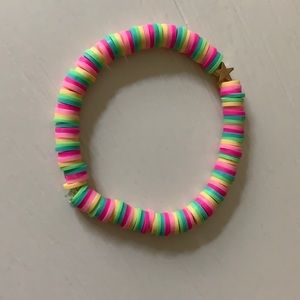 Clay flat bead shooting star bracelet